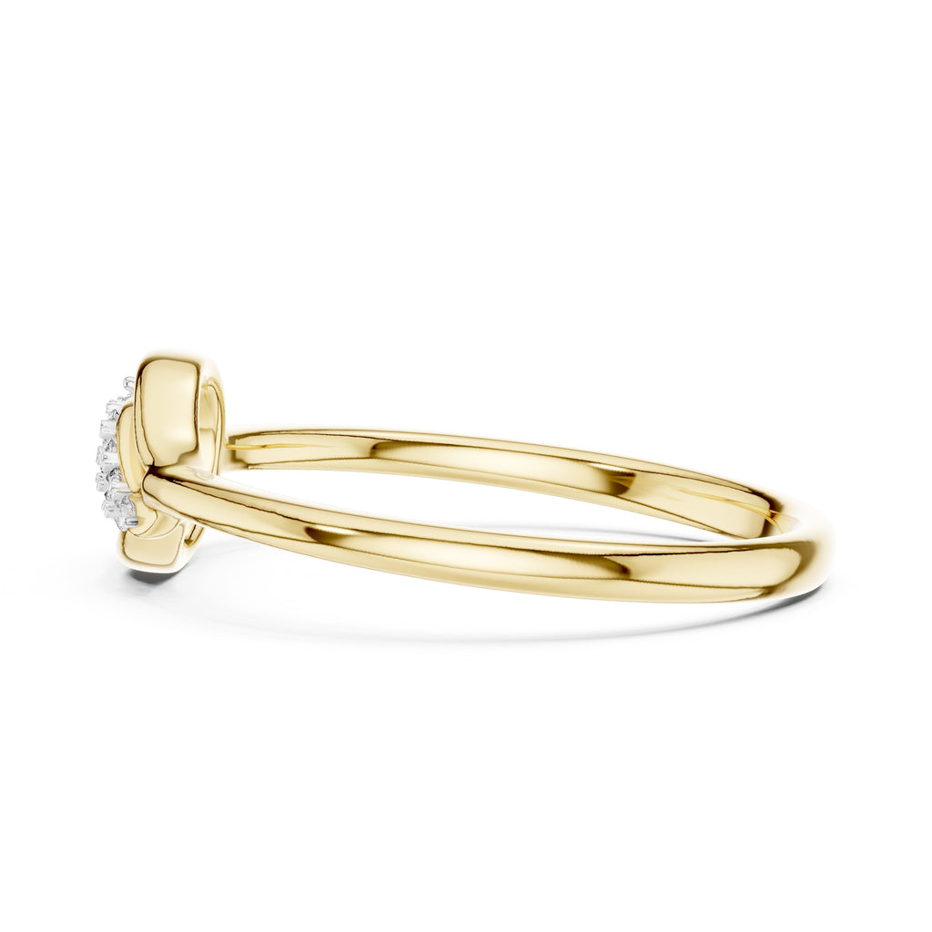 Floral Sweep Cluster Minimalist Ring Yellow Gold