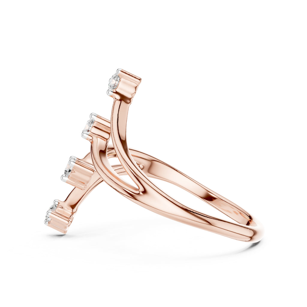 Multi-Stone Spiral Wrap Ring Rose Gold