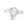 Nested Teardrop Pavé Minimalist Ring White Gold