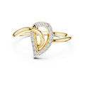 Nested Teardrop Pavé Minimalist Ring Yellow Gold