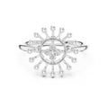 Radiant Sunburst Cluster Statement Ring White Gold