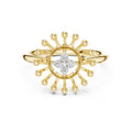 Radiant Sunburst Cluster Statement Ring Yellow Gold