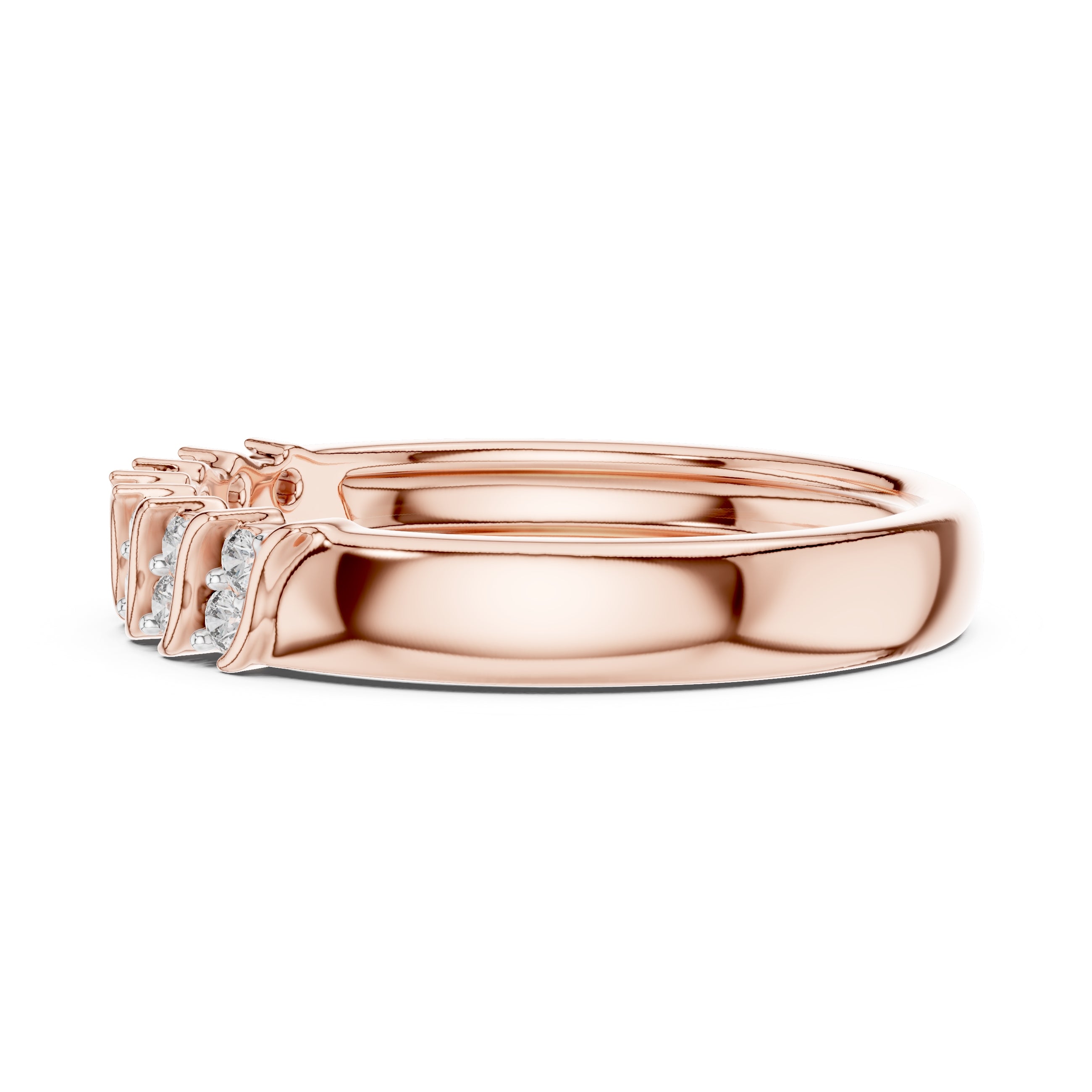 Wavy Cluster Diamond Band Rose Gold