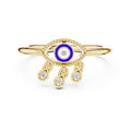 Evil Eye Charm Statement Ring Yellow Gold