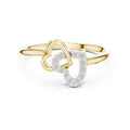 Interlocking Double Heart Pavé Ring Yellow Gold