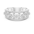 Double Row Pavé Lattice Wide Band White Gold