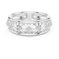 Filigree Floral Wide Band White Gold