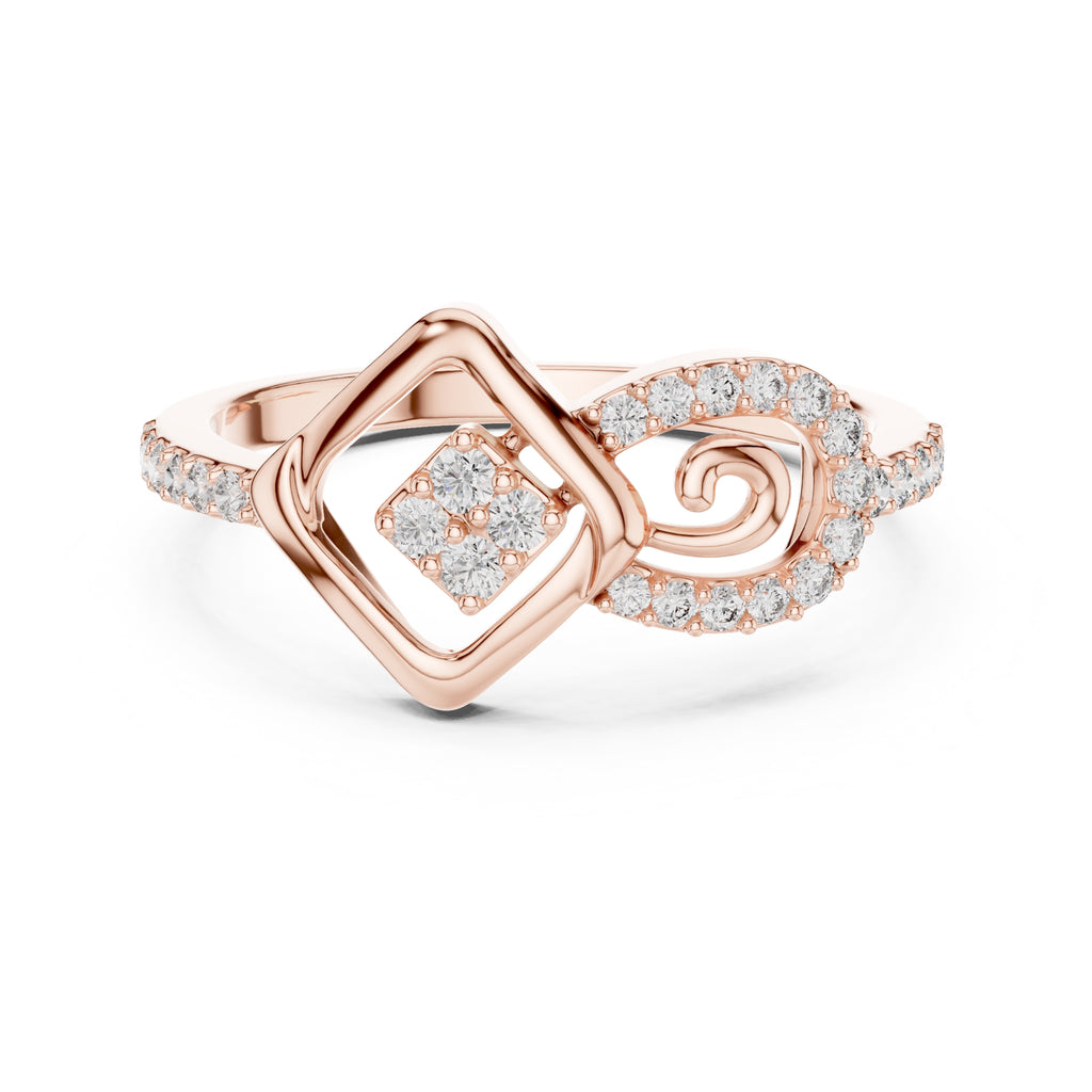 Infinity Square Statement Ring Rose Gold