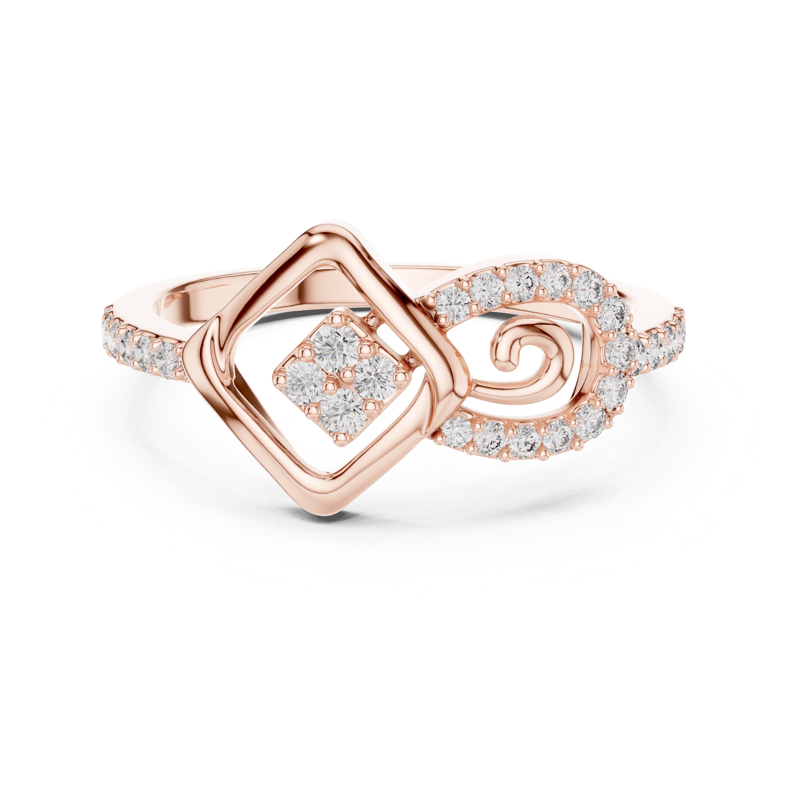 Infinity Square Statement Ring Rose Gold