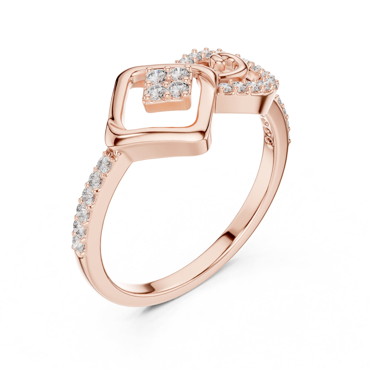 Infinity Square Statement Ring Rose Gold