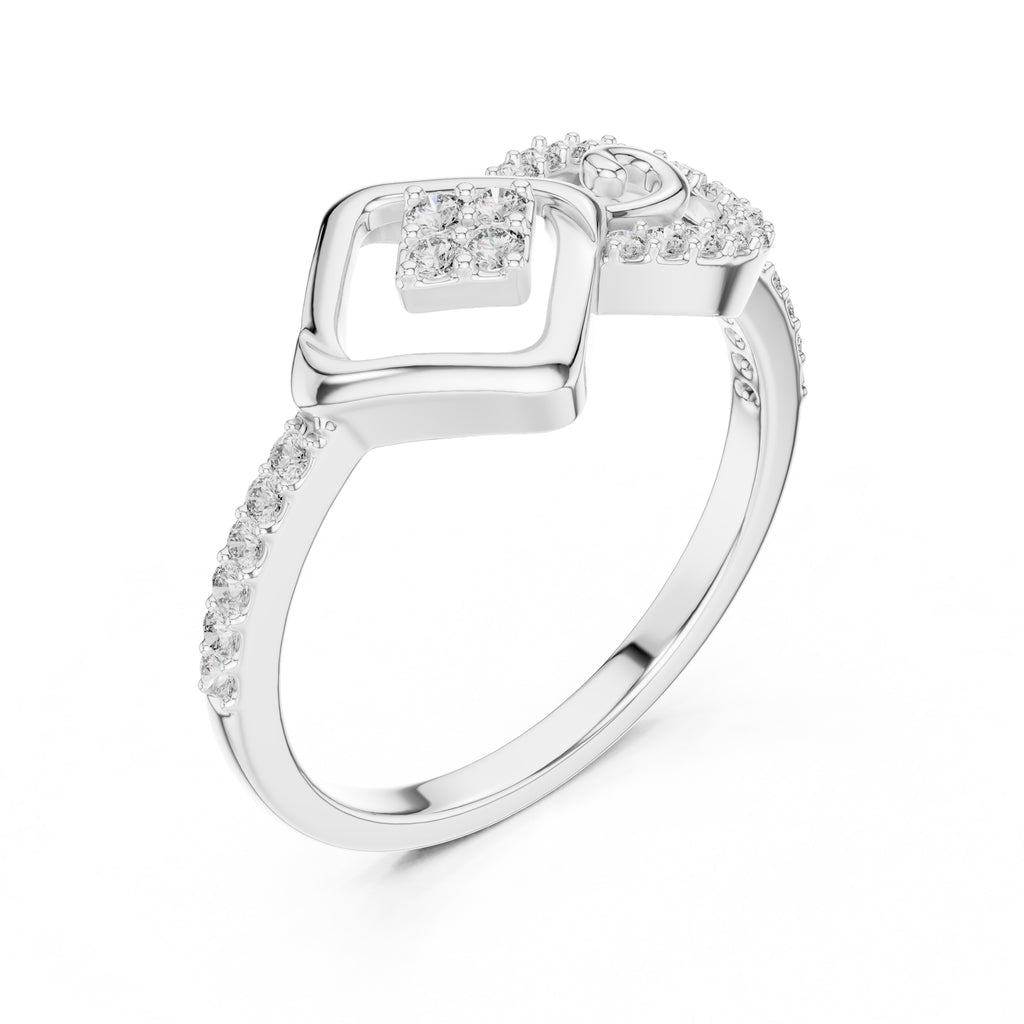 Infinity Square Statement Ring White Gold