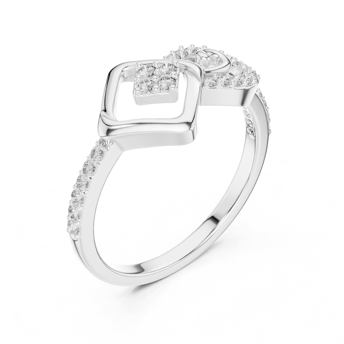 Infinity Square Statement Ring White Gold