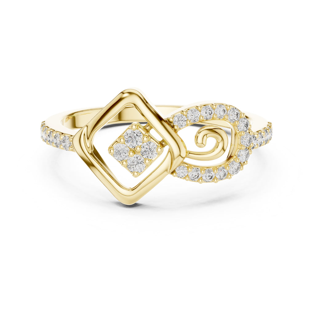 Infinity Square Statement Ring Yellow Gold