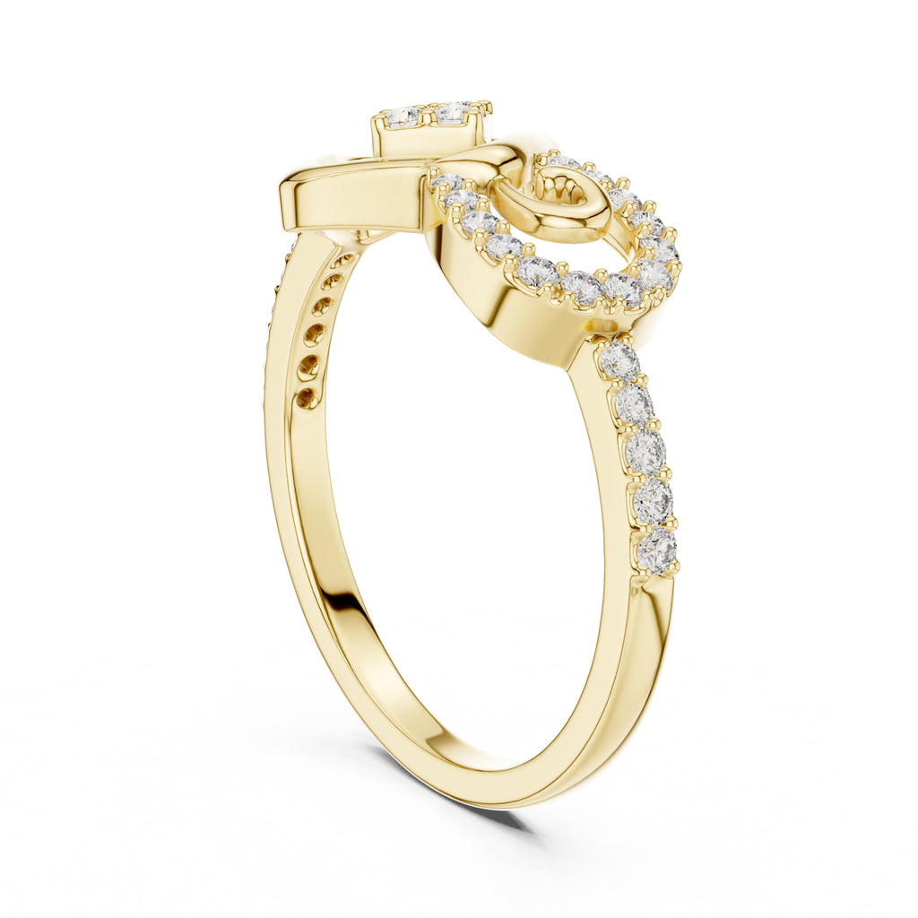 Infinity Square Statement Ring Yellow Gold