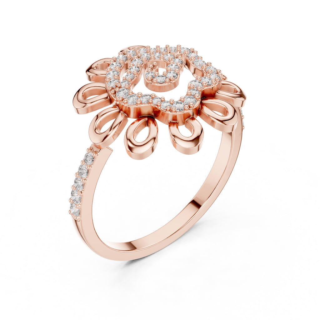 Solaris Bloom Statement Ring Rose Gold