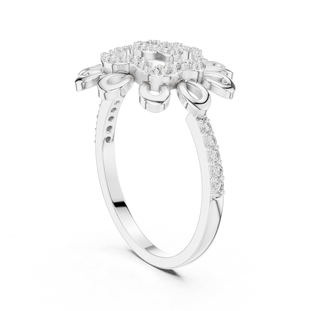 Solaris Bloom Statement Ring White Gold