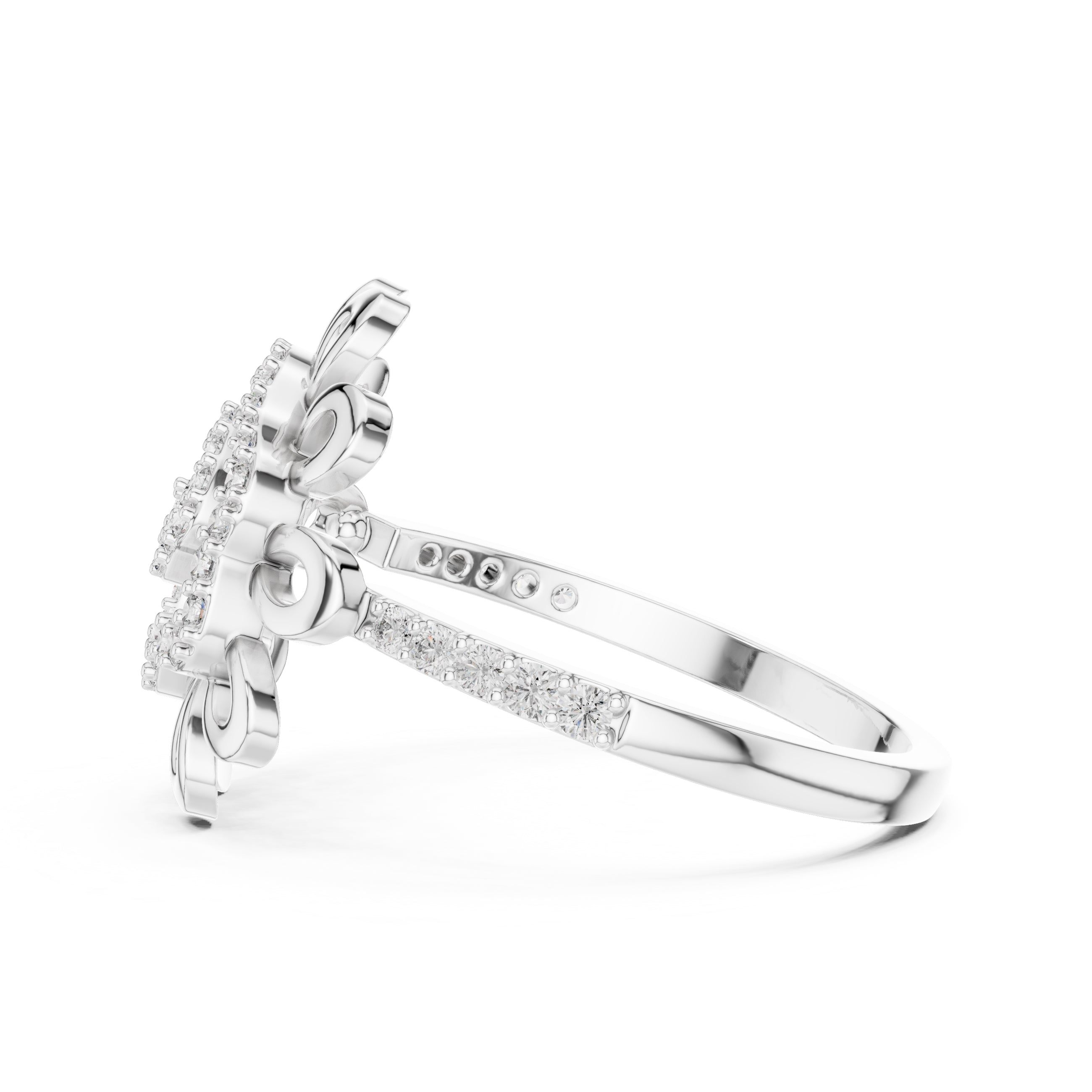 Solaris Bloom Statement Ring White Gold