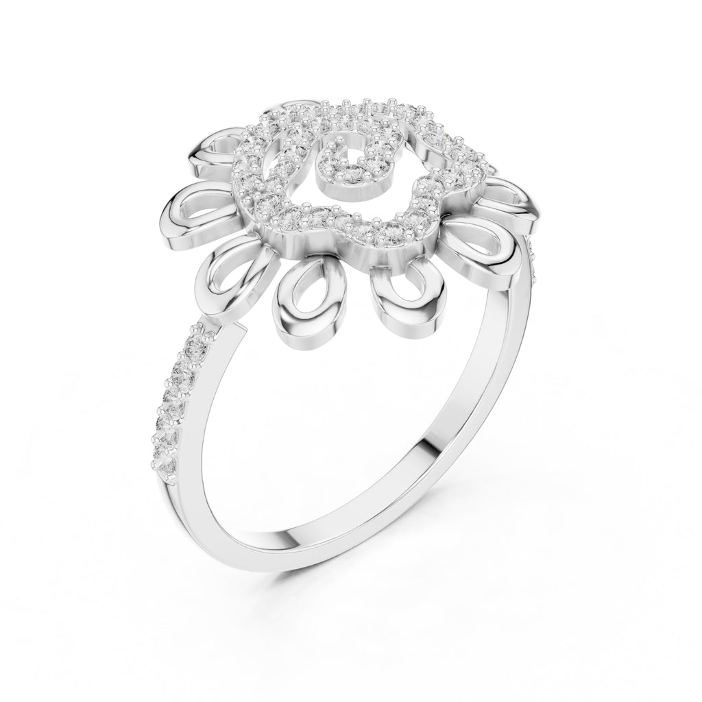 Solaris Bloom Statement Ring White Gold