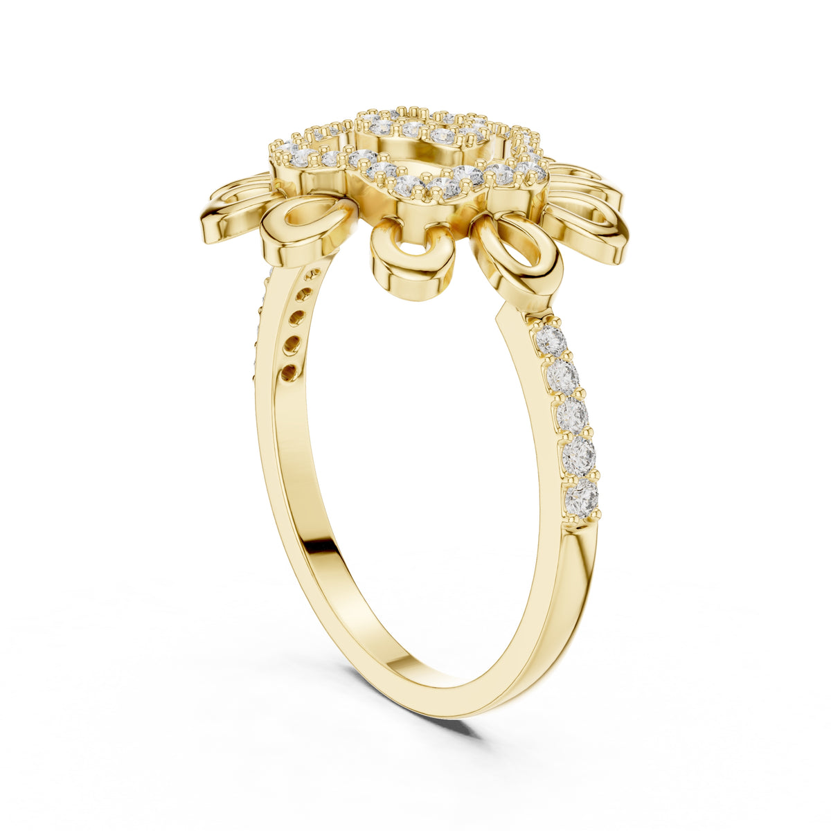 Solaris Bloom Statement Ring Yellow Gold