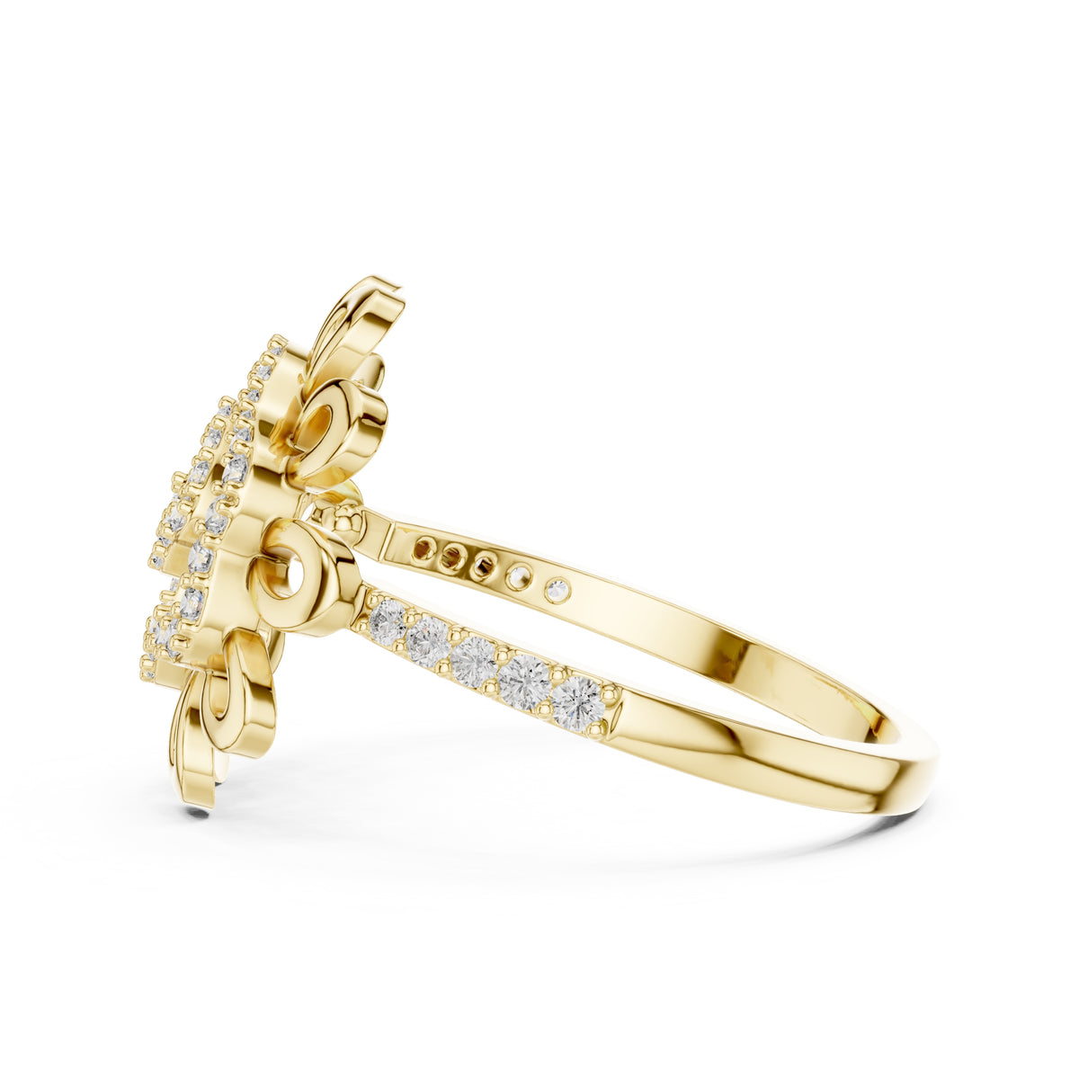 Solaris Bloom Statement Ring Yellow Gold