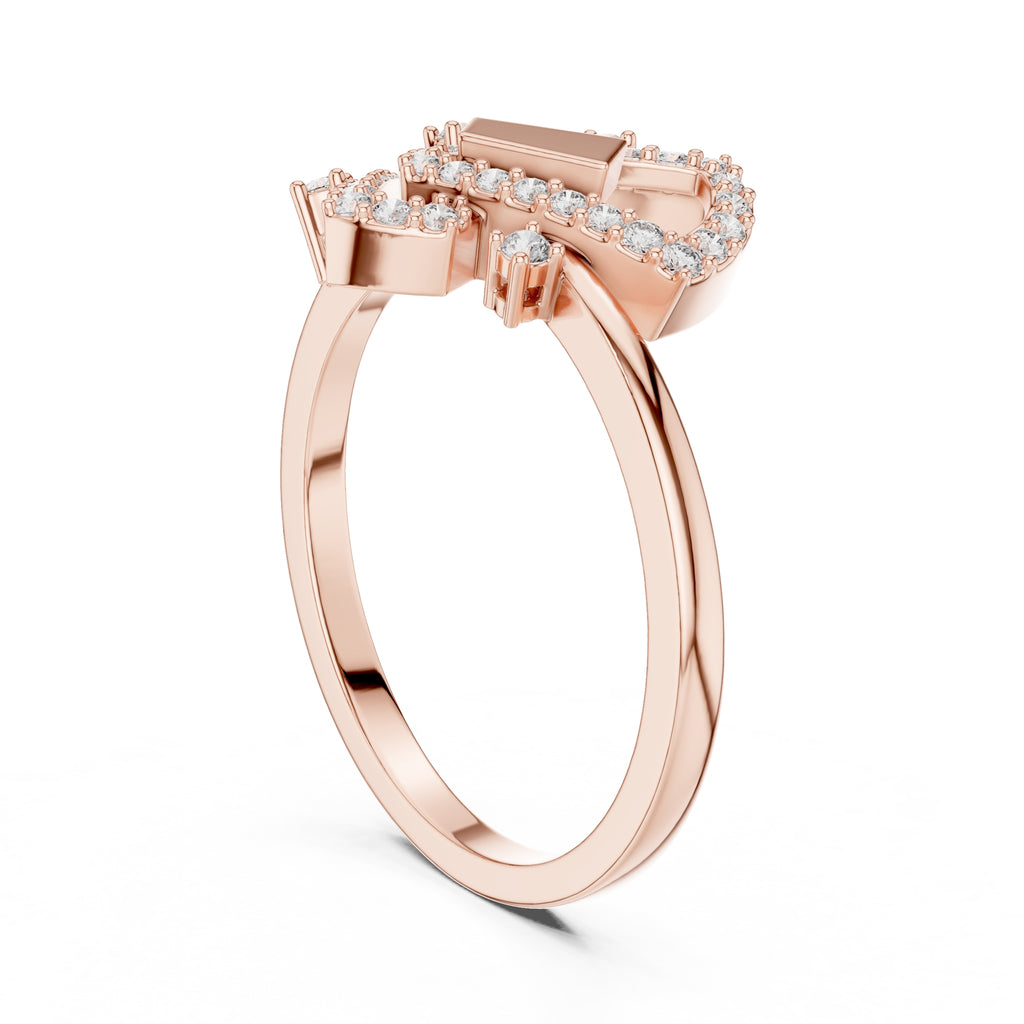 Aethel Geometric Statement Ring Rose Gold