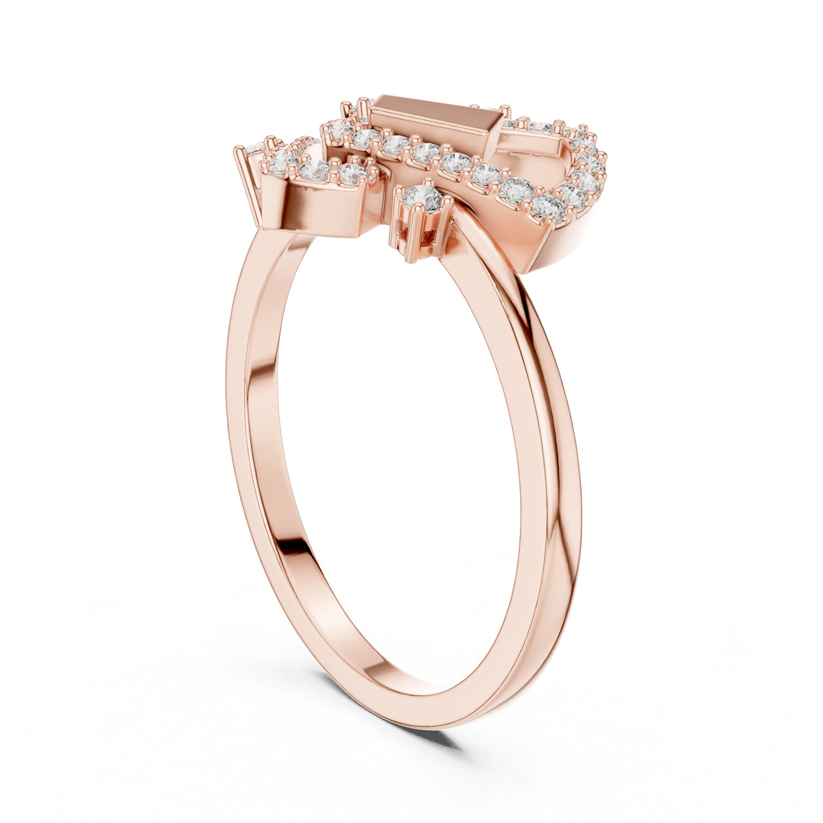 Aethel Geometric Statement Ring Rose Gold