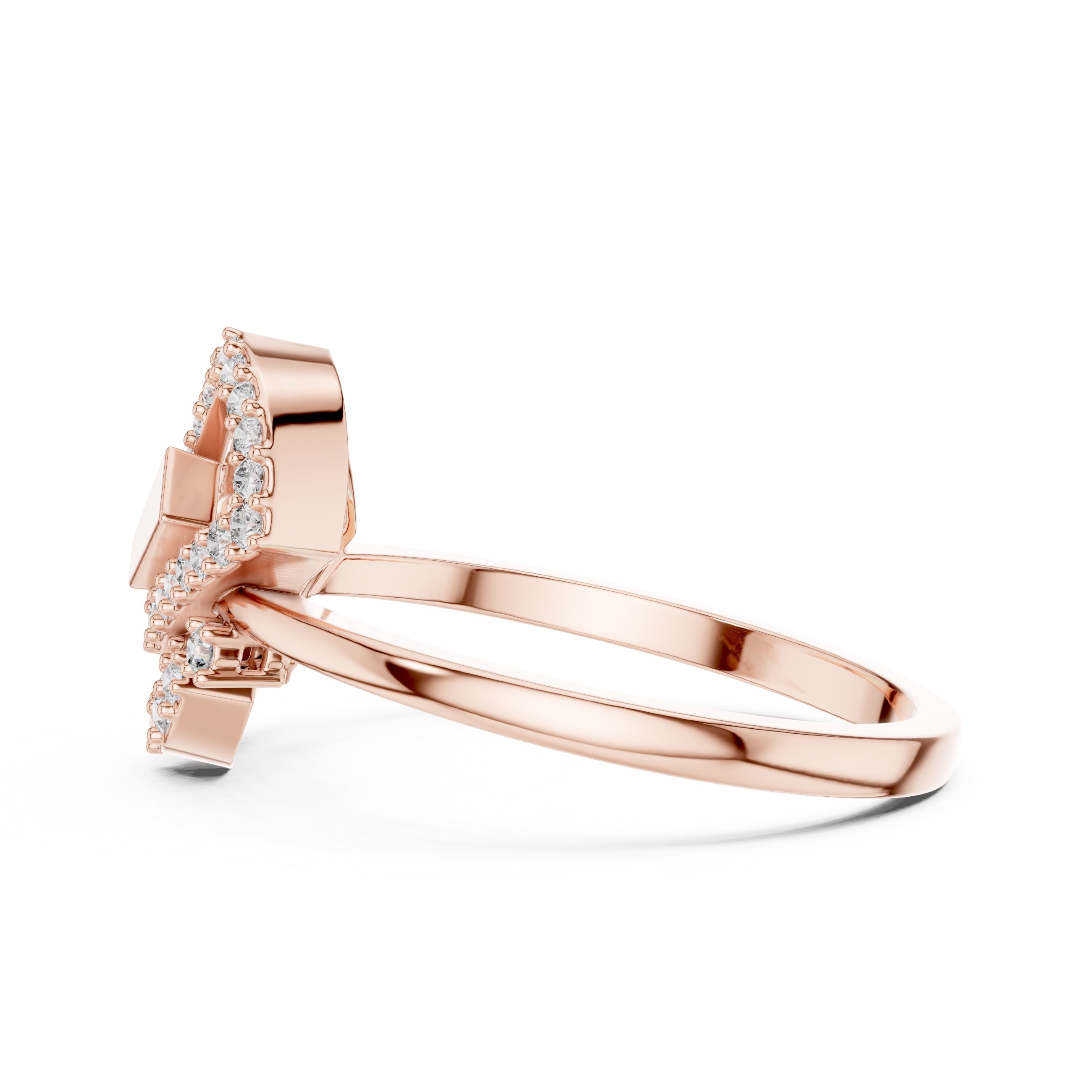 Aethel Geometric Statement Ring Rose Gold