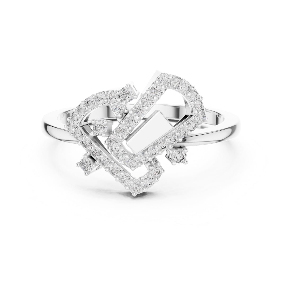 Aethel Geometric Statement Ring White Gold