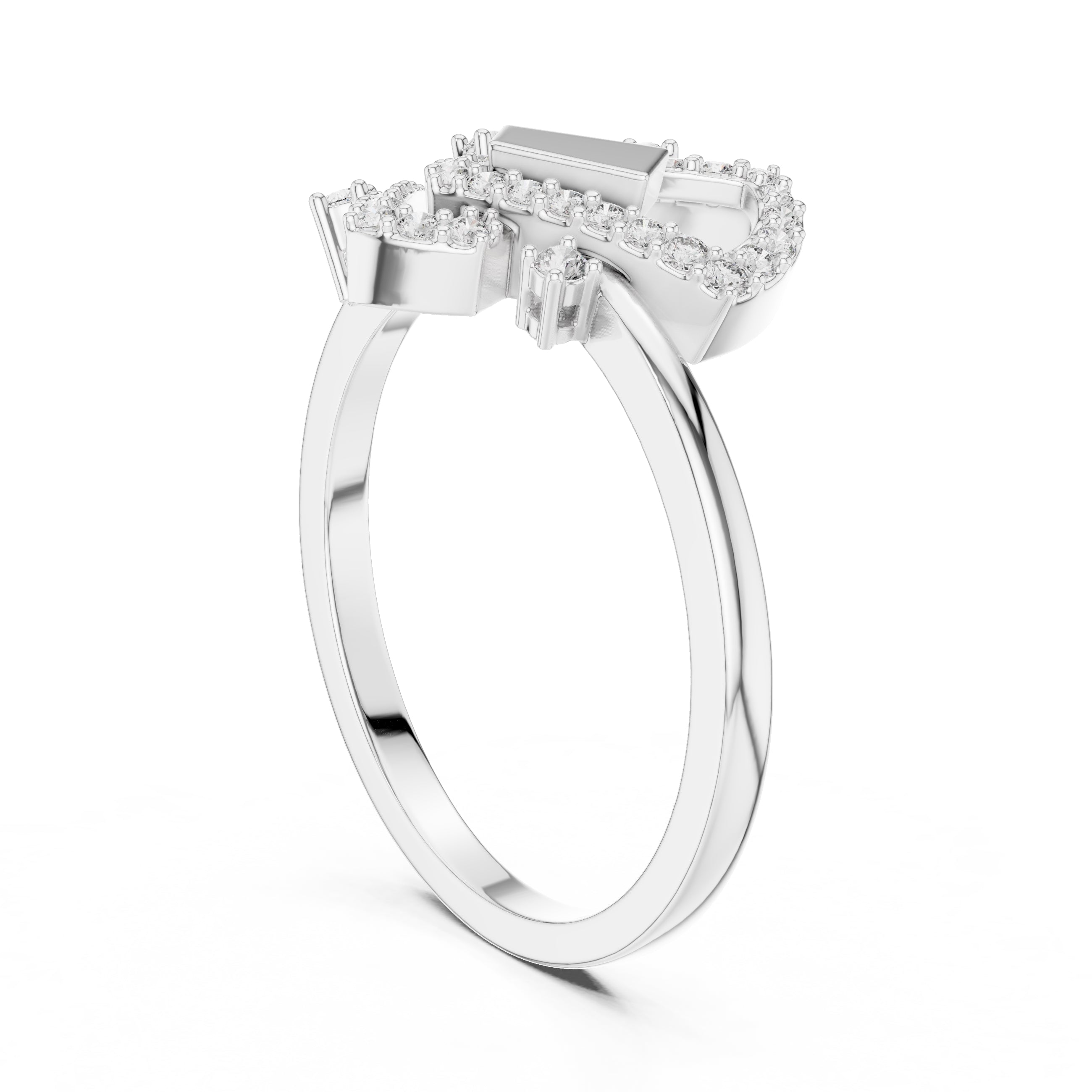 Aethel Geometric Statement Ring White Gold