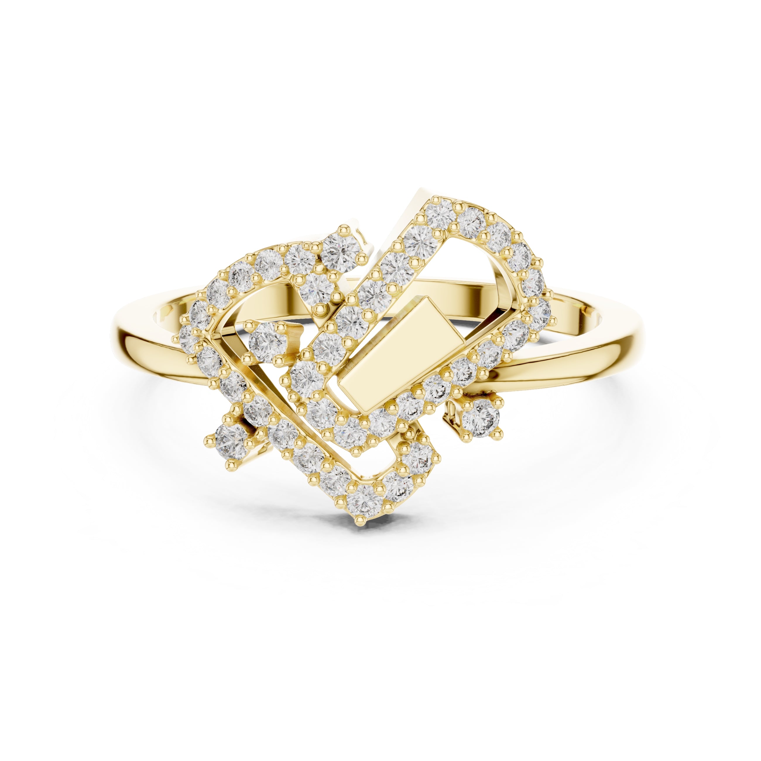 Aethel Geometric Statement Ring Yellow Gold