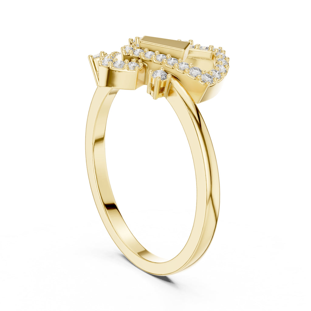 Aethel Geometric Statement Ring Yellow Gold