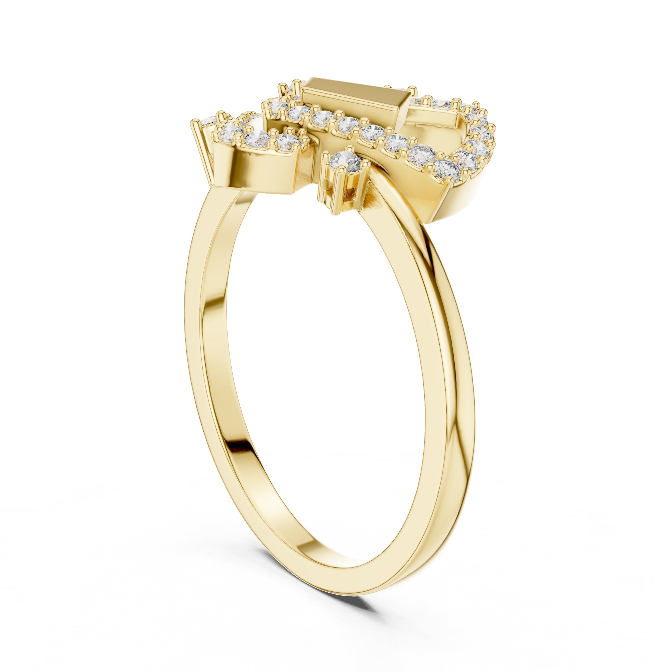 Aethel Geometric Statement Ring Yellow Gold