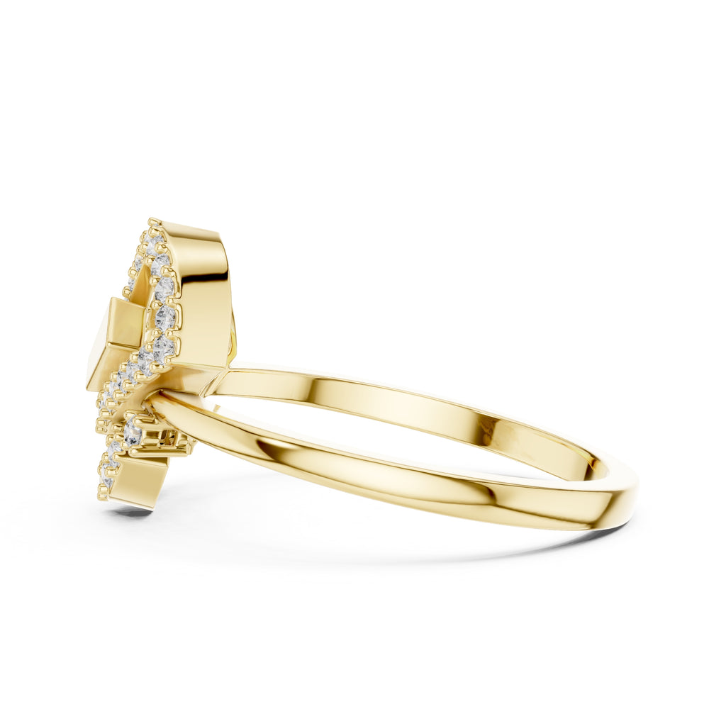 Aethel Geometric Statement Ring Yellow Gold