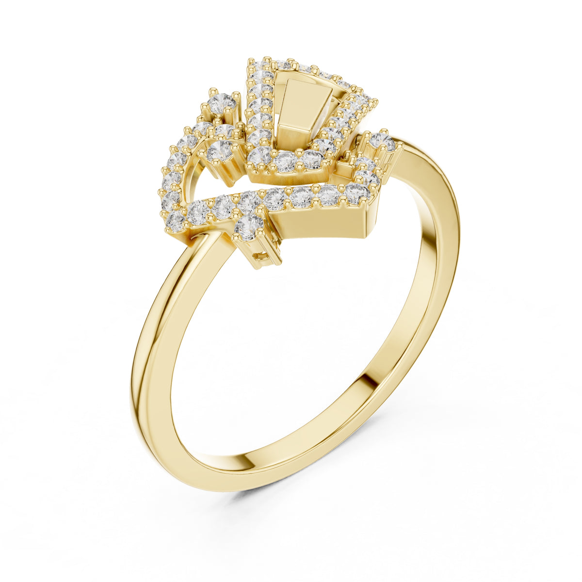 Aethel Geometric Statement Ring Yellow Gold