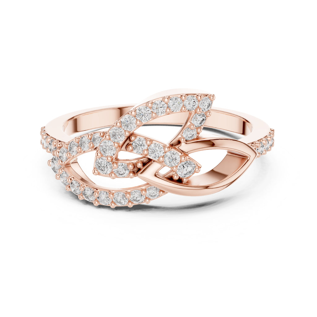 Interlocking Petal Statement Ring Rose Gold
