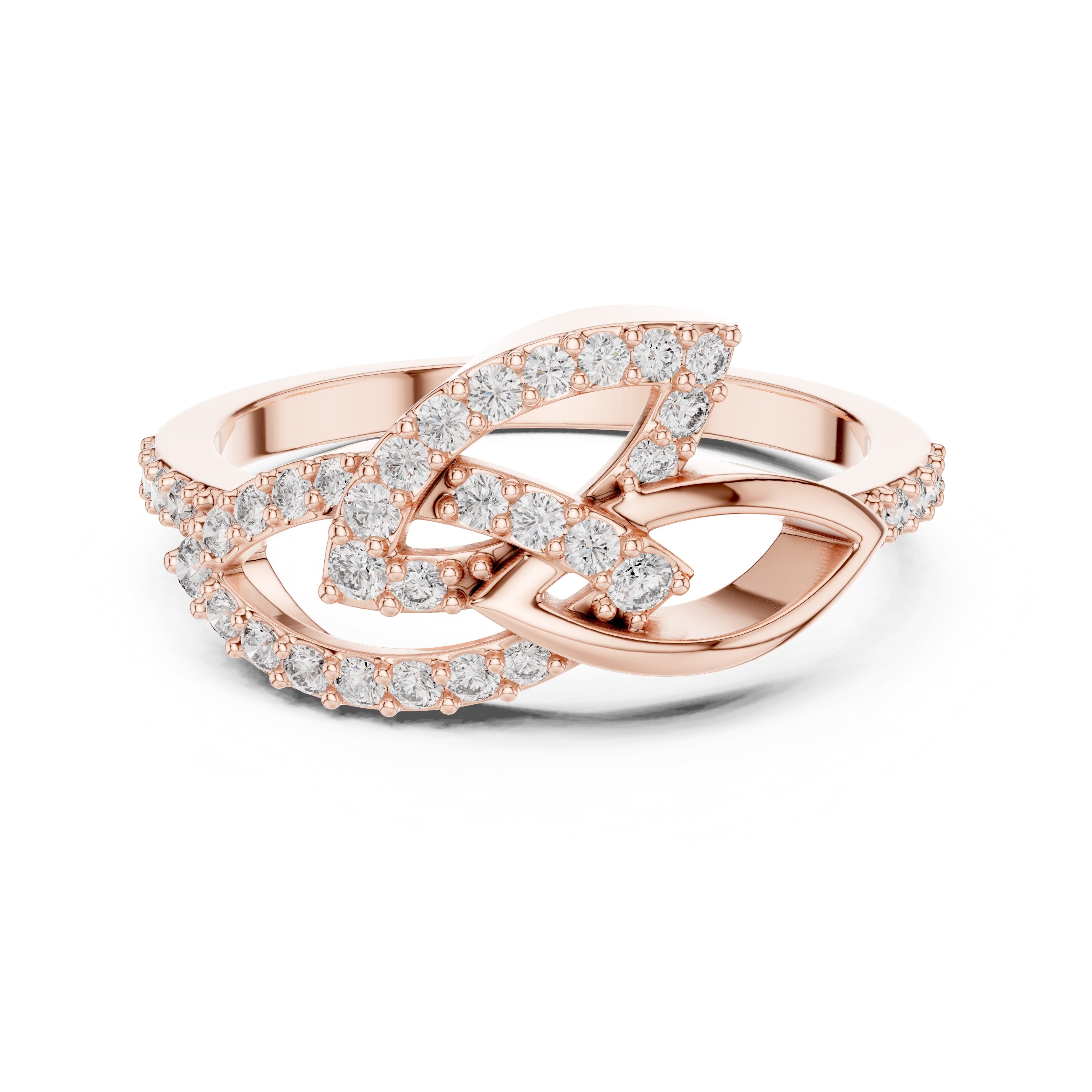 Interlocking Petal Statement Ring Rose Gold