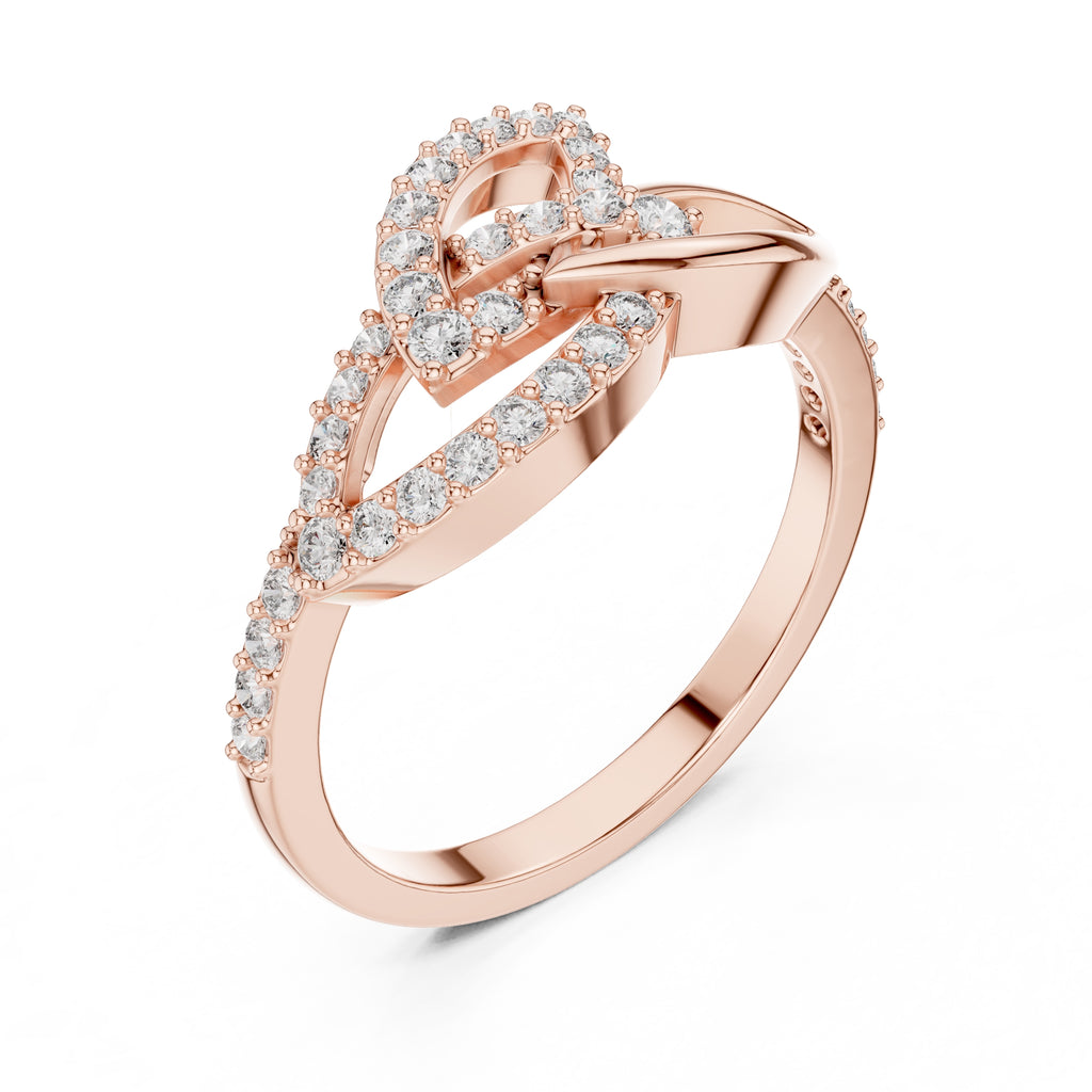 Interlocking Petal Statement Ring Rose Gold