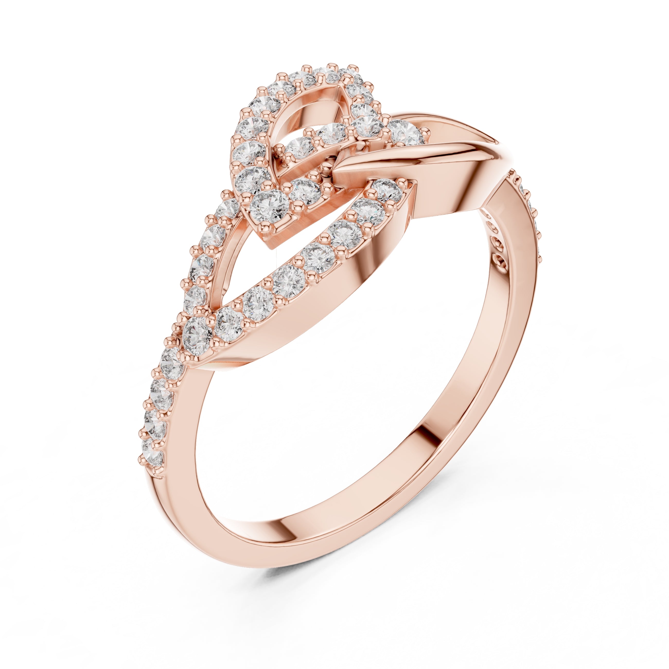 Interlocking Petal Statement Ring Rose Gold