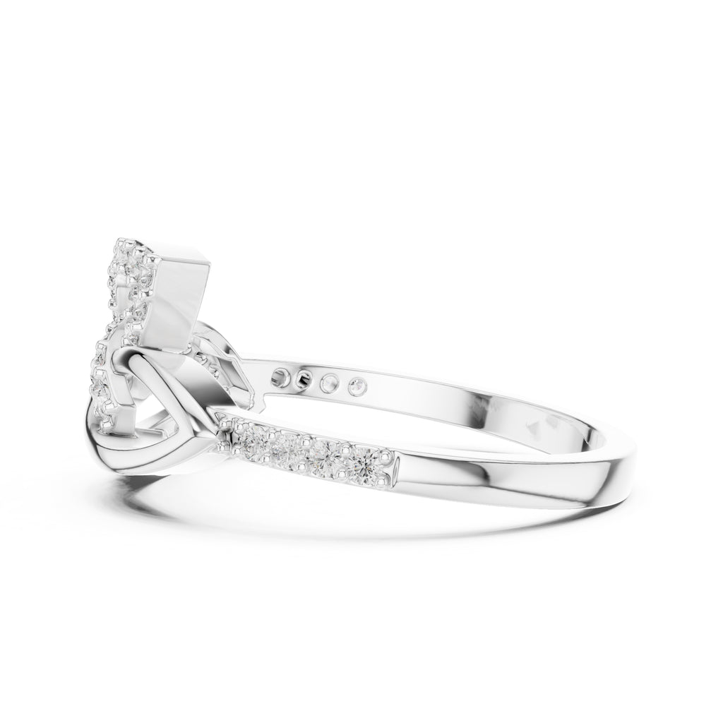 Interlocking Petal Statement Ring White Gold