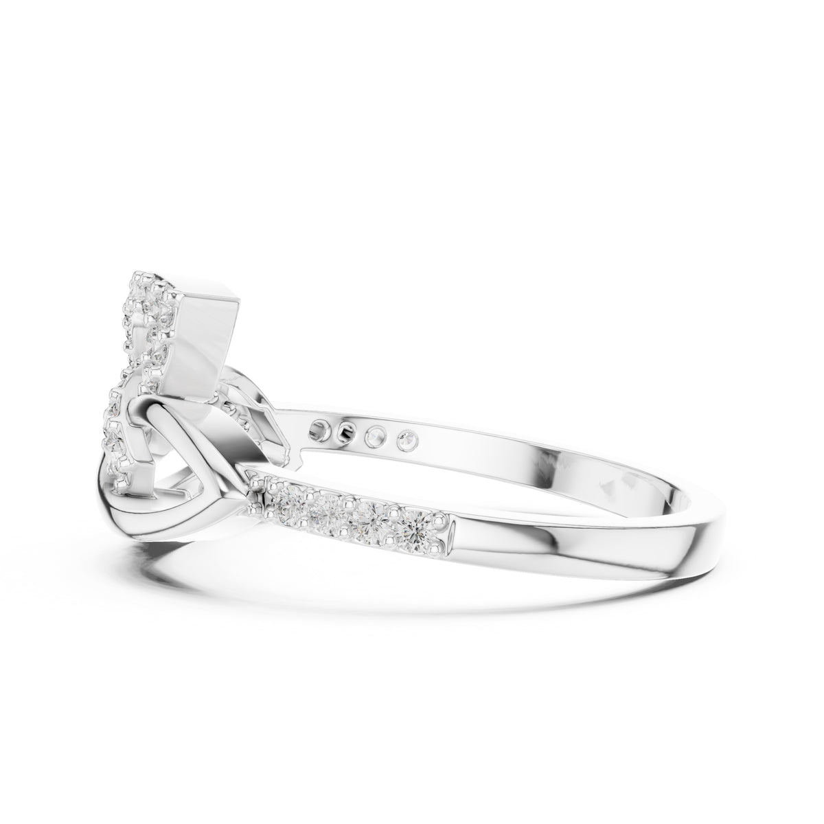 Interlocking Petal Statement Ring White Gold