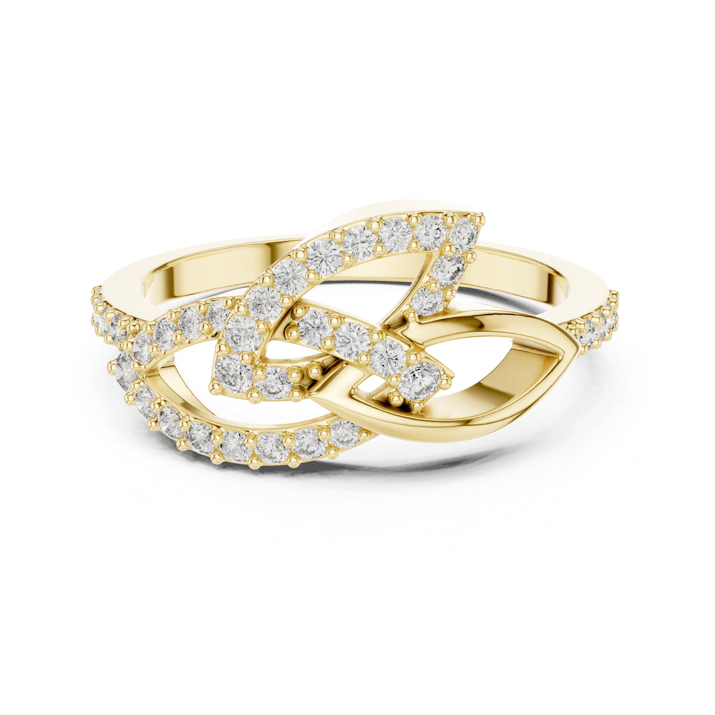 Interlocking Petal Statement Ring Yellow Gold