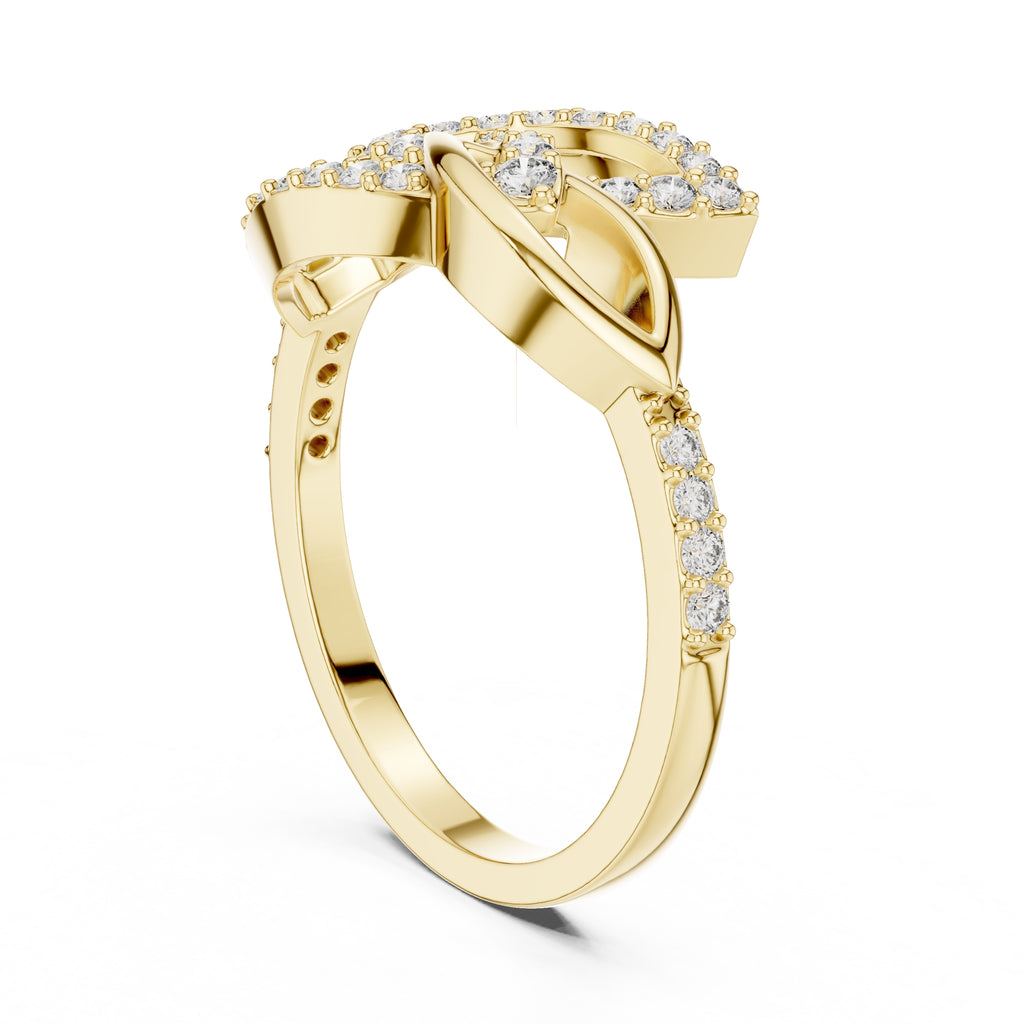 Interlocking Petal Statement Ring Yellow Gold
