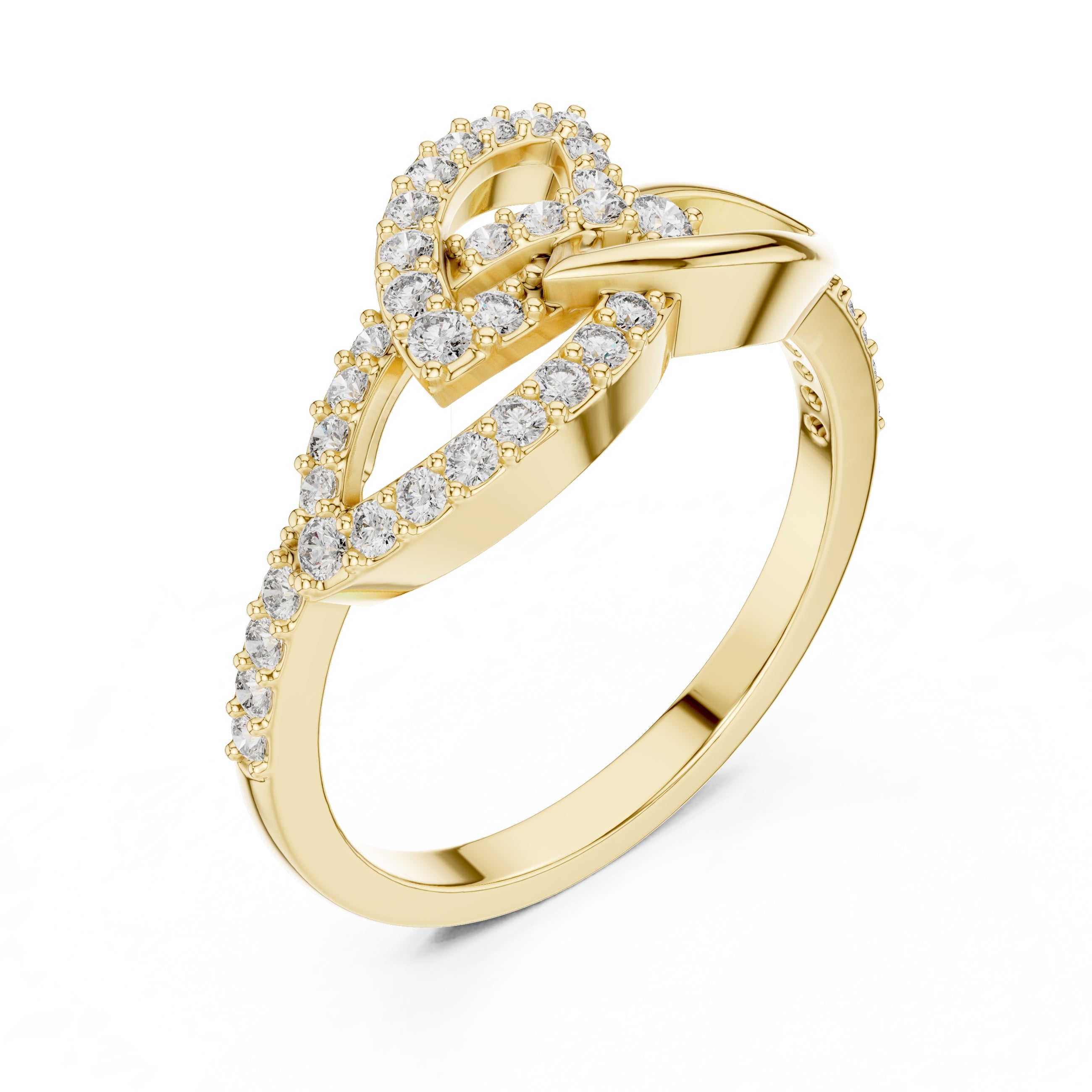 Interlocking Petal Statement Ring Yellow Gold