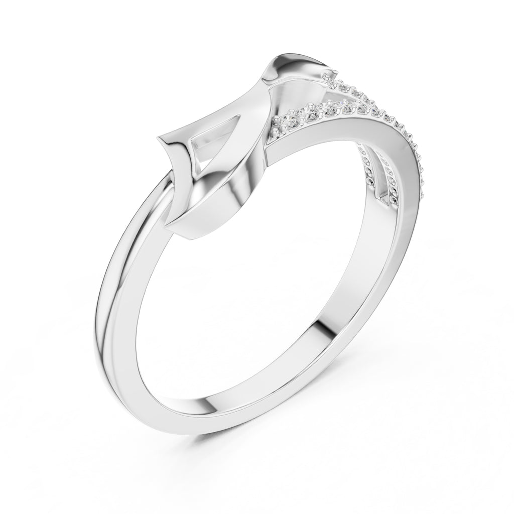 Dual-Track Pavé Band White Gold