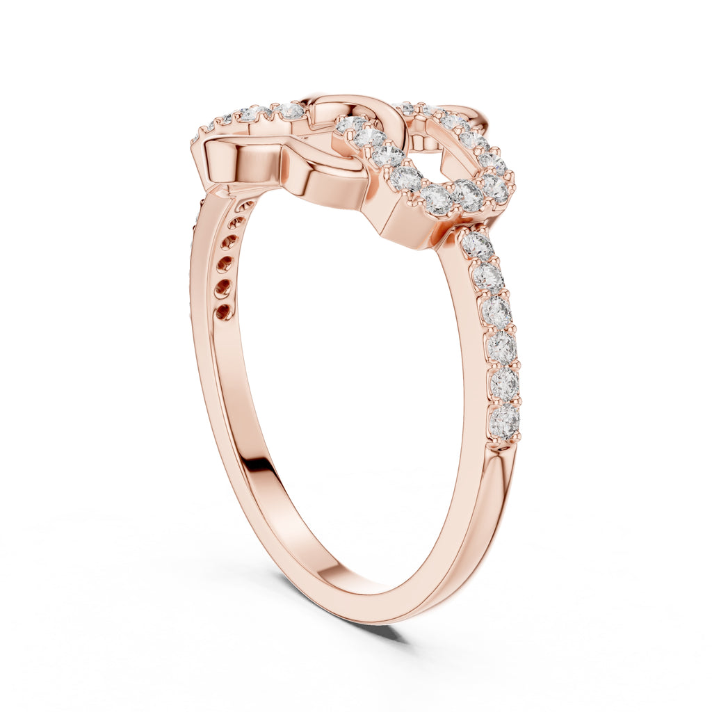 Intertwined Heart Statement Ring Rose Gold