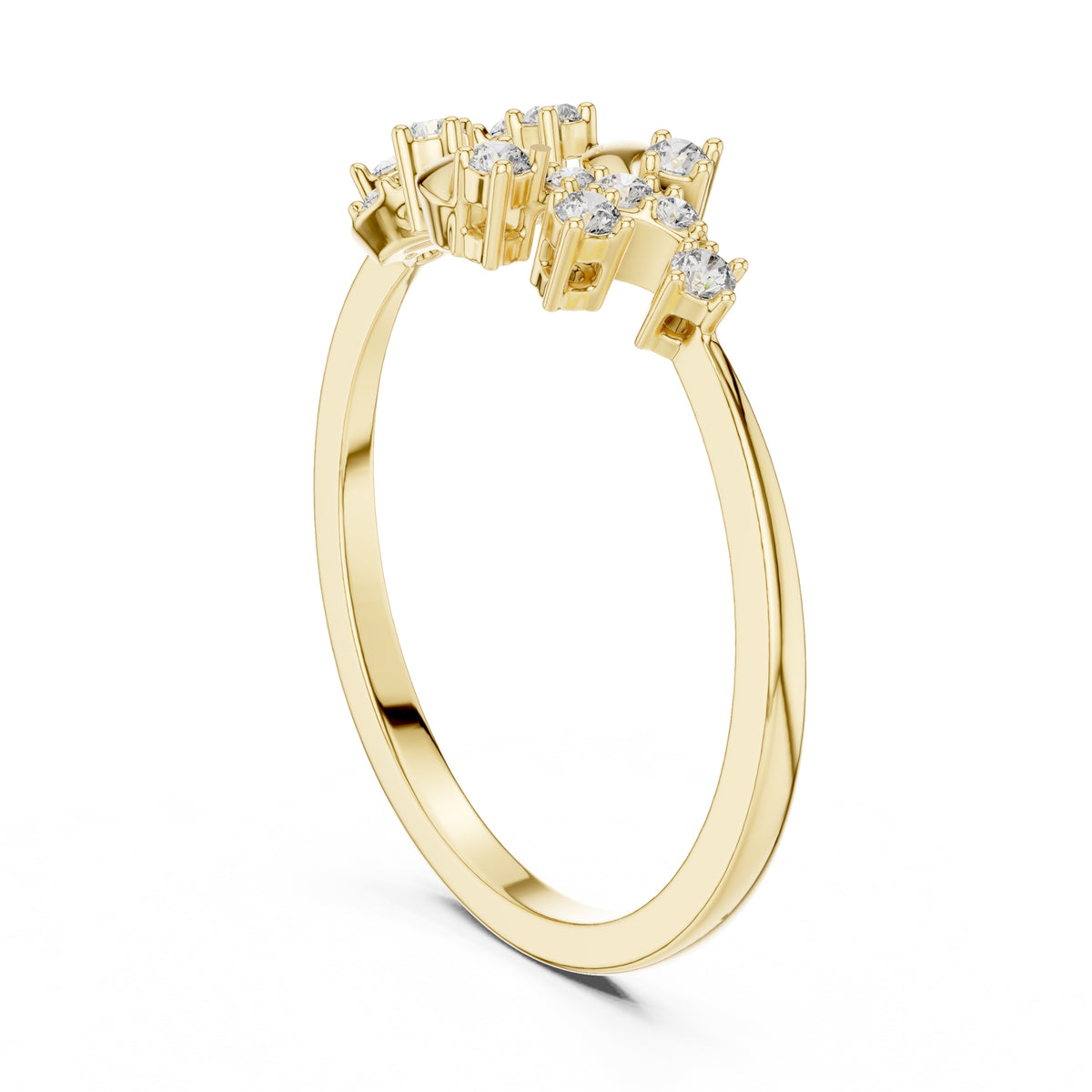 Celestial Cluster Statement Ring Yellow Gold