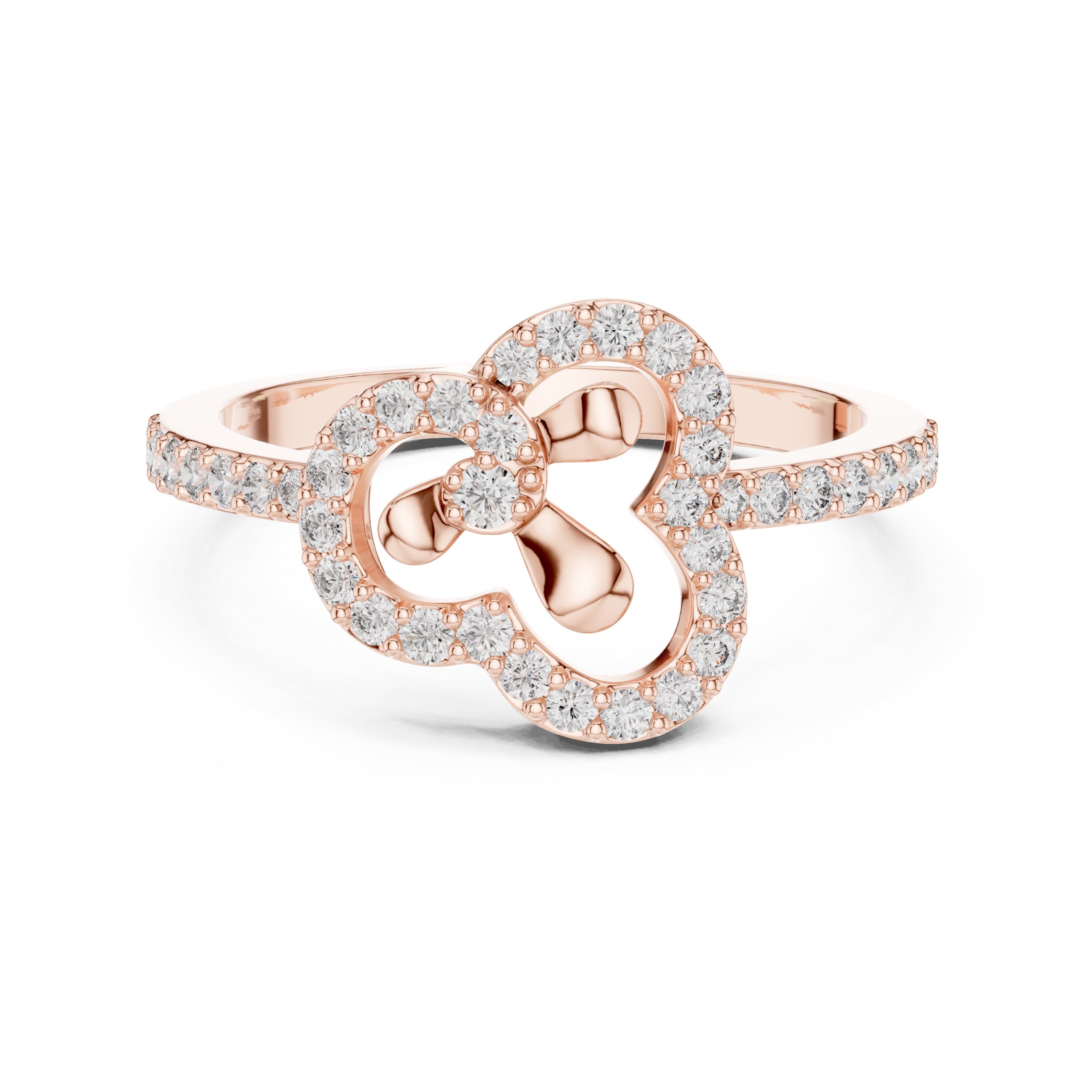 Trifoil Petal Statement Ring Rose Gold