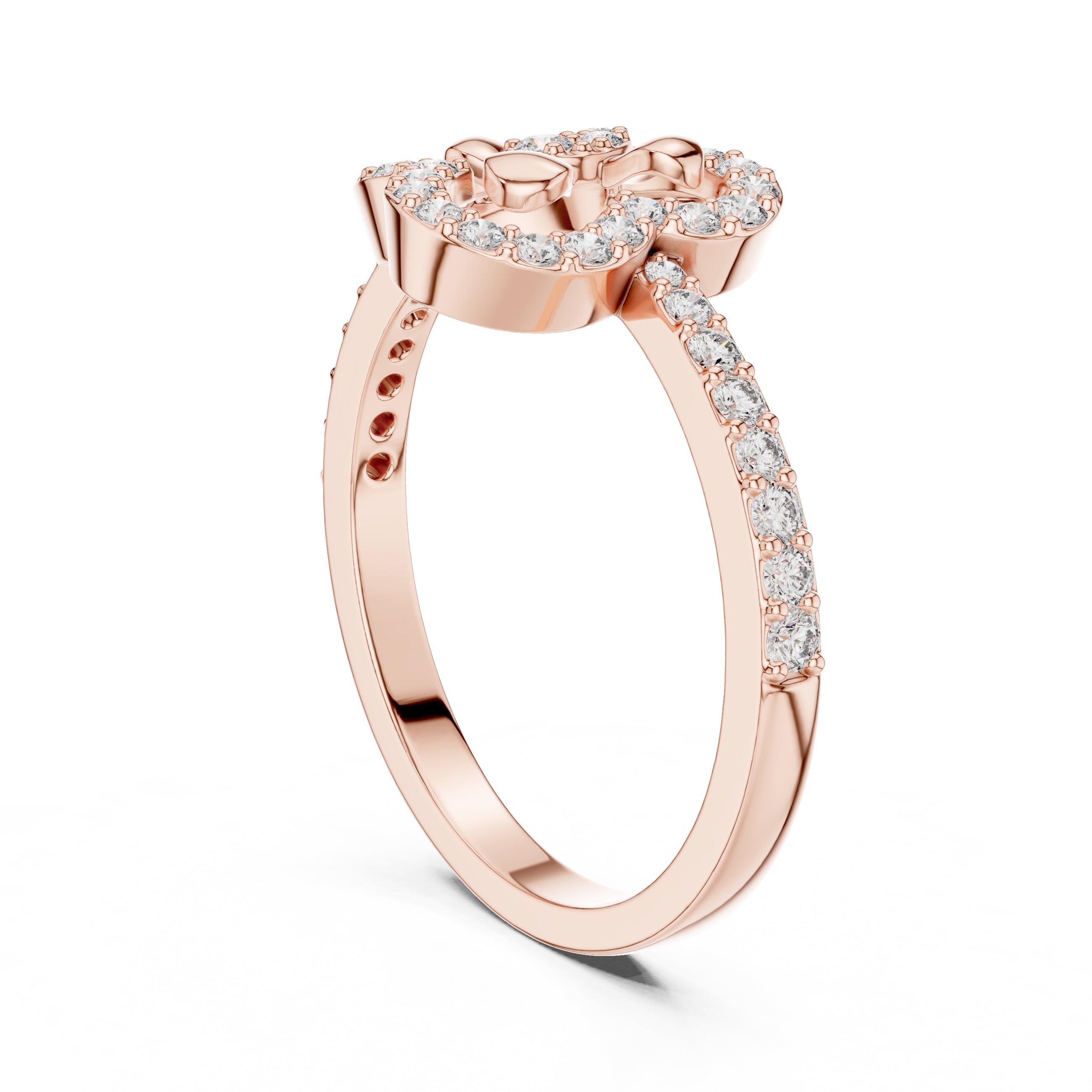 Trifoil Petal Statement Ring Rose Gold