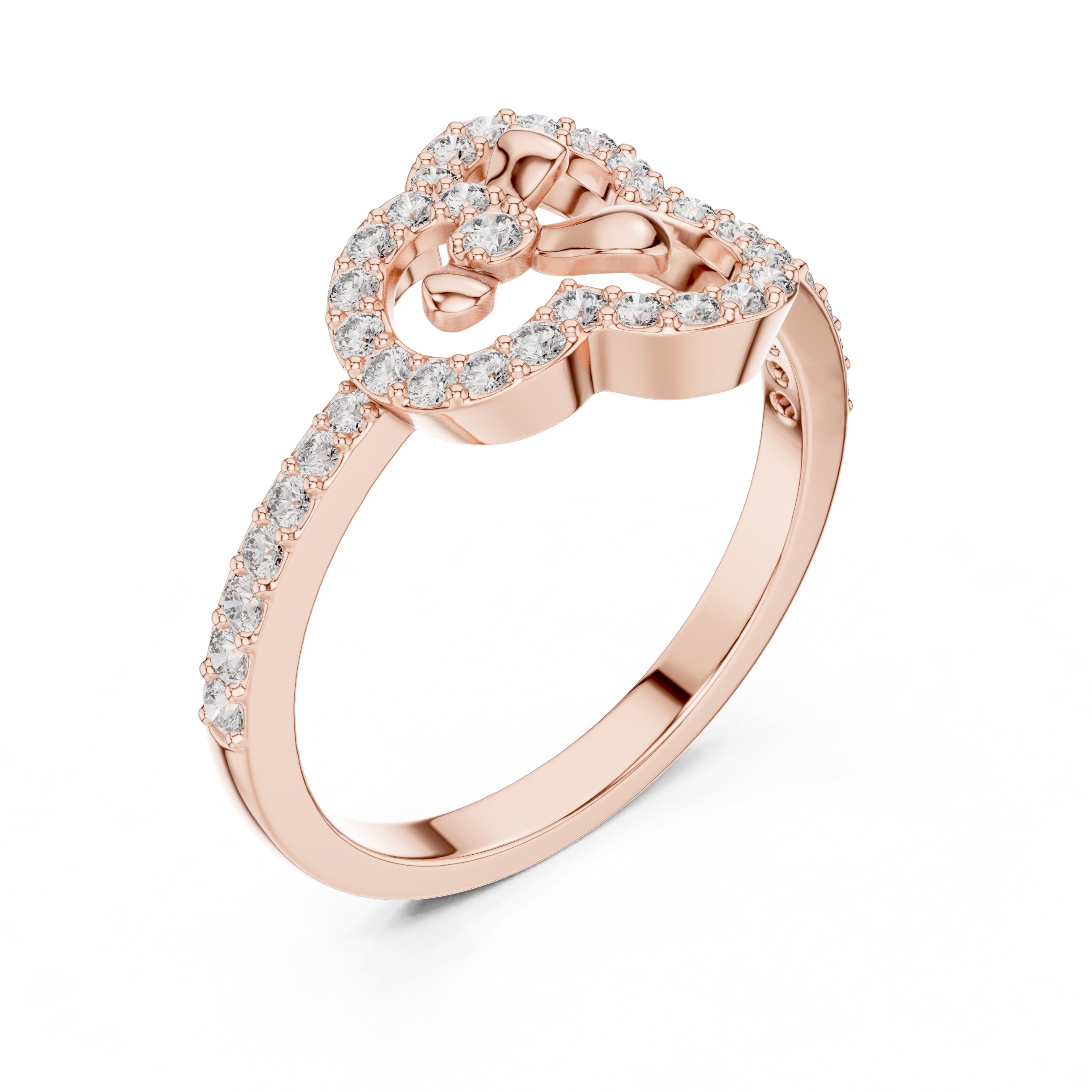 Trifoil Petal Statement Ring Rose Gold
