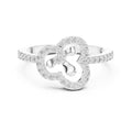 Trifoil Petal Statement Ring White Gold